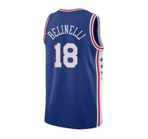 Abbigliamento da basket, maglietta da basket, 76ers Belinelli n. 18, abbigliamento sportiv...