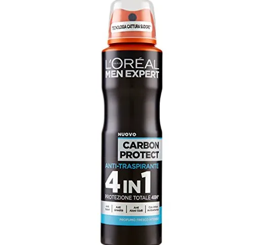 L'Oréal Paris Men Expert Carbon Protect Deodorante Uomo Spray Anti-Traspirante,150 ml