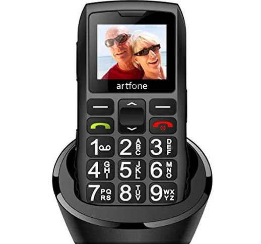 artfone Telefono Cellulare per Anziani con Tasti Grandi, 2G GSM Telefono per Anziani Pulsa...