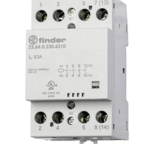 Finder Serie 22 – Contatore Lexic Modular 6 Contatto 40 A 230 V 3 na + 1nc Meccanismo