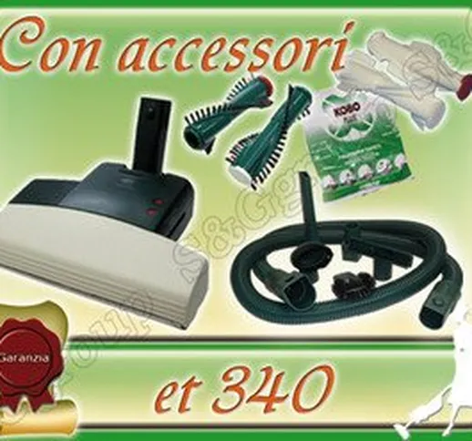 ASPIRAPOLVERE FOLLETTO VORWERK BATTITAPPETO ET 340 + TUBO E ACCESSORI PULIZIE