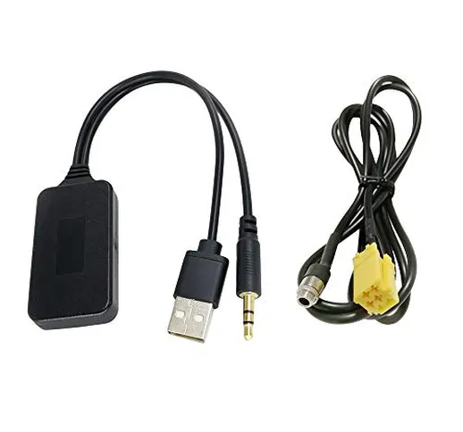 KKmoon Adattatore Radio USB per Auto AUX Modulo BT Wireless con Cavo Audio AUX ISO a 6 Pin...