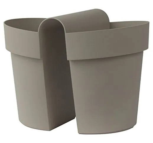 Euro 3 Plast Vaso Be-Up con Riserva Cm25-3032 Tortora, Plastica