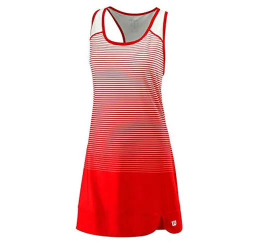 Wilson W Team Match Dress, Vestito Donna, Rosso/Bianco, L