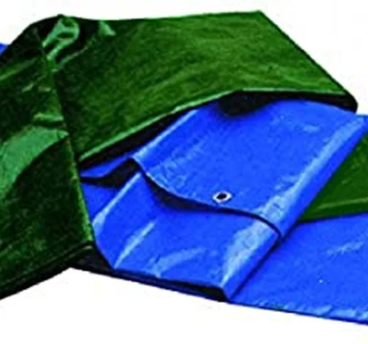 Vigor 79850-70 Telone Antistrappo Pesante, 12x16 m, Bicolore Blu/Verde