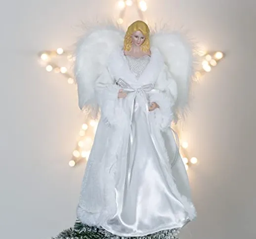 The Christmas Workshop Puntale per albero di Natale a forma di angelo, altezza 30,5 cm, de...