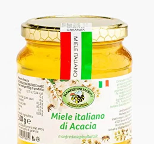 Apicoltura Manfredini - Miele Di Acacia (Italiana), Peso Netto: Vaso Vetro 500 Gr