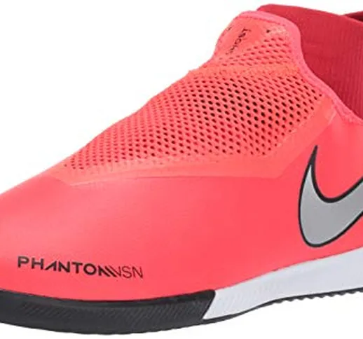 Nike Phantom Vsn Academy DF IC, Scarpe da Calcio Uomo, Rosso (Bright Crimson/Metallic Silv...