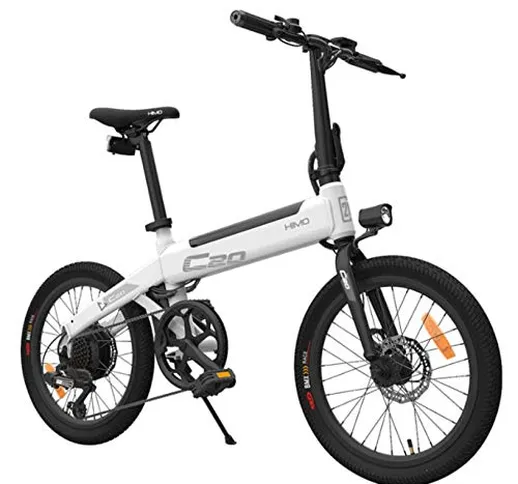 HIMO C20 Bicicletta elettrica elettrica con manubrio pieghevole, faro 250 W, 10 Ah, 80 km,...