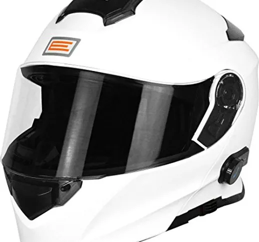 Origine Helmets 204271718100006 Delta Solid Casco Apribile con Bluetooth Integrato, Bianco...