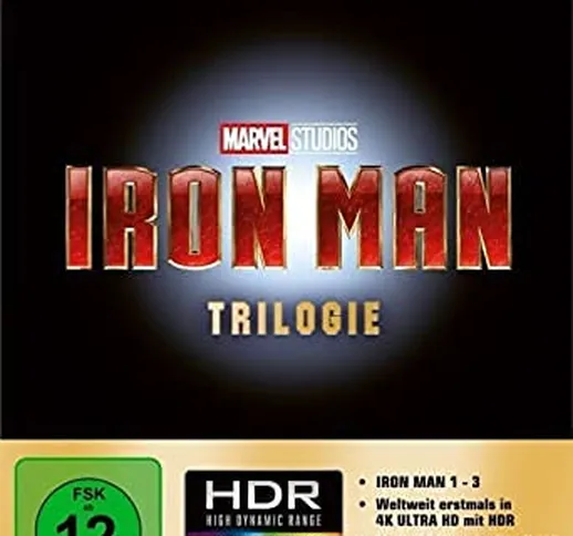 IRON MAN Trilogia - Iron Man 1 + 2 + 3 (3 film 4K ULTRA HD + 3 BLU-RAY) Edizione Italiana