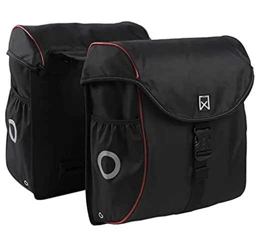 vidaXL Willex - Borsa da bicicletta da 38 l, colore: nero e rosso, per bicicletta, portaba...