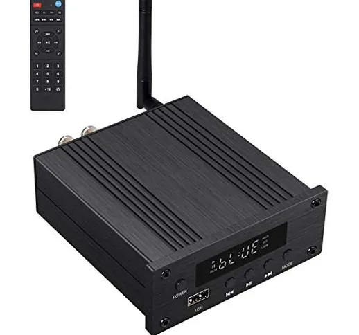 PROZOR Amplificatore Audio Stereo Bluetooth 5.0 con Telecomando 2 in 1 Amp HiFi e DAC Conv...