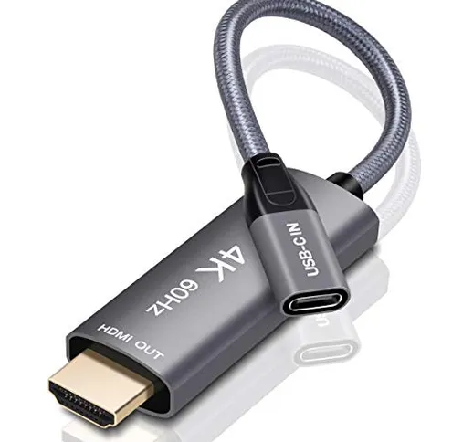 Adattatore Cavo USB-C Femmina a HDMI Maschio, Convertitore da Ingresso USB Tipo C 3.1 a Us...