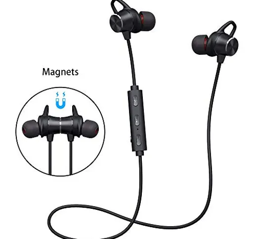 Auricolari Bluetooth Sport, Cuffie Bluetooth Magnetici Stereo Hi-Fi con Microfono HD, 6-8...