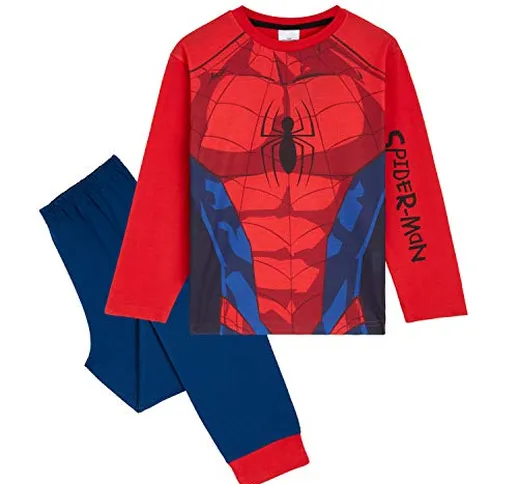 Marvel Spider Man Pigiama Bambino, Pigiami Bimbo in Cotone, 18 Mesi - 14 Anni, Abbigliamen...