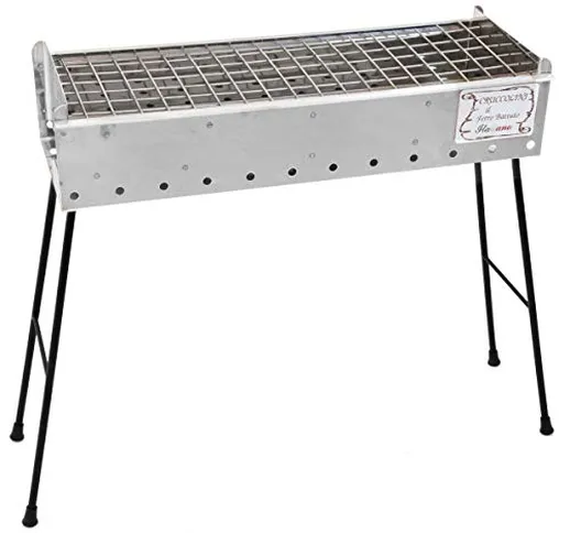 CRUCCOLINI BA82 Barbecue Positano a Carbone, Argento, 58x22x59 cm