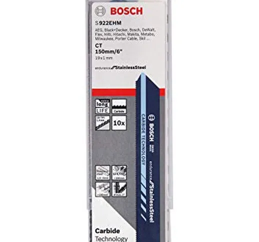 Bosch Professional S 922 EHM Endurance for Stainless Steel Lama per Sega Universale, Acces...