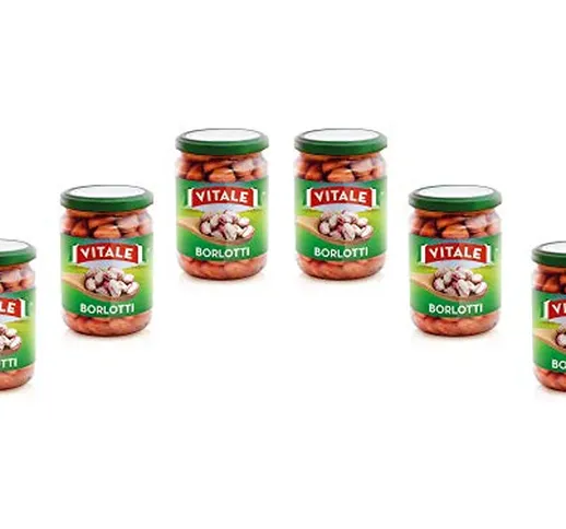 6pz - Fagioli Borlotti "VITALE" Legumi in Vaso Vasetto Vetro 350g 100% ITALIANO - Made in...