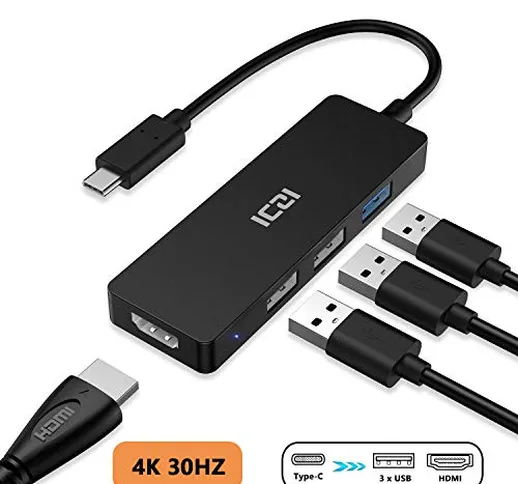 ICZI Hub USB C HDMI Adattatore Multiporta USB 3.0 Trasmissione Dati Alta velocità 5 Gbps 4...