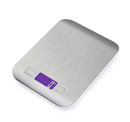 Bilancia da Cucina Smart Digitale con Funzione Tare,5kg/11 lbs Professionale Acciaio Inox...
