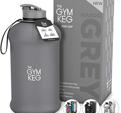 Gym Keg – Borraccia d’Acqua per Bodybuilding – Borraccia Resistente d’Alta qualità di 2,2...