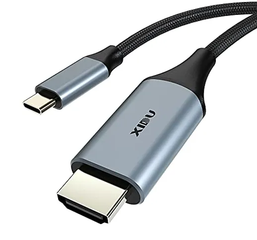 XIDU Cavo USB C HDMI（4K@60Hz）, Nylon Intrecciato, Cavo Adattatore HDMI USB C per MacBook...