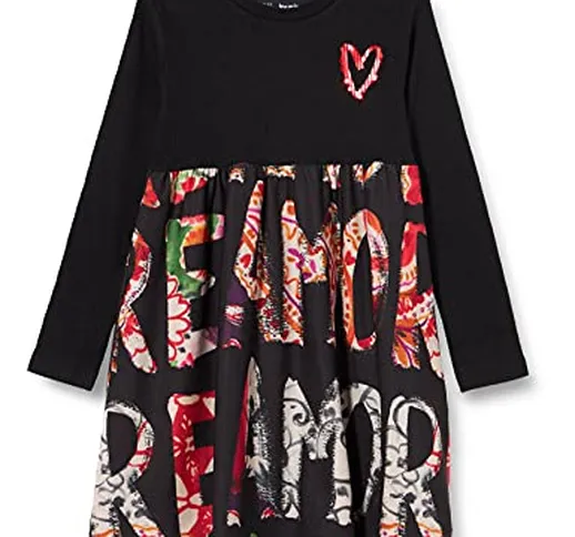 Desigual Vest_Aina Vestito Casual, Black, 13/14 Ragazze