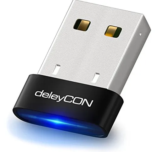 deleyCON Adattatore USB Bluetooth - Tecnologia Bluetooth 4.0 Plug & Play Modalità EDR fino...