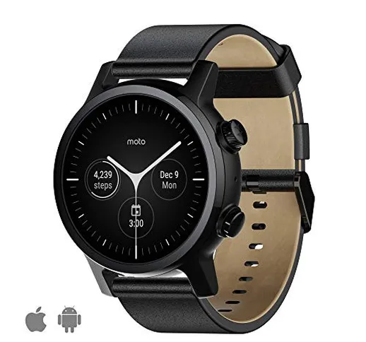 Motorola Moto 360 3a Generazione Smartwatch – Cassa in Acciaio Inox con Cinturino da 20 mm...