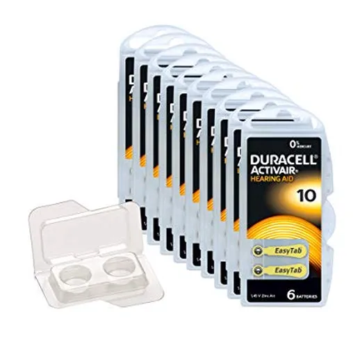 Duracell Activair - Batterie per apparecchi acustici tipo 10, 13, 312 e 675 Set 5: 60x Typ...