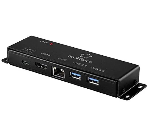Renkforce USB/HDMI / RJ45 Adattatore [1x USB-C connettore Femmina - 1x USB-C Buchse, HDMI-...