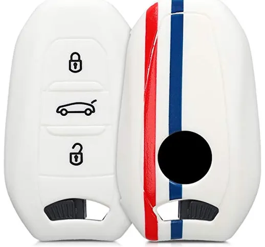 kwmobile Cover chiave compatibile con Peugeot Citroen con 3 tasti Smartkey (Keyless Go) -...