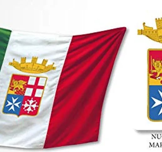 Serpone Bandiera Marina Militare Italiana per Esterno cm 45x70 in Poliestere Pesante