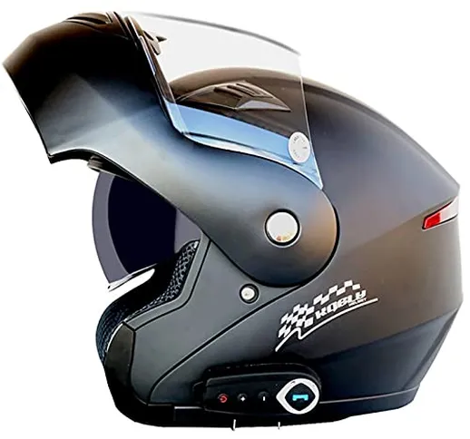 Bluetooth Casco Moto Doppia Visiera, Casco da Moto Integrato Donna Uomo,Casco Moto Scooter...