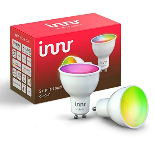 Innr GU10 Smart Spot Color faretto LED, funziona con Philips Hue*, Alexa & Google (hub ric...