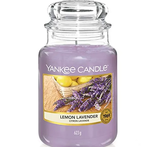 Yankee Candle Candela profumata in giara grande | Lavanda al limone | Durata Fino a 150 Or...