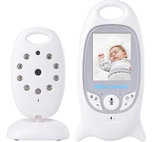 USBONLINE Baby Monitor LCD a Colori Wireless Digitale Videocamera IR LED Citofono Visione...