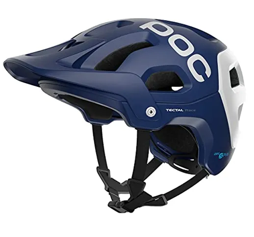 POC Tectal Race SPIN, Casco da Bici, M-L (55-58 cm), Blu/Bianco (Lead Blue/Hydrogen White...