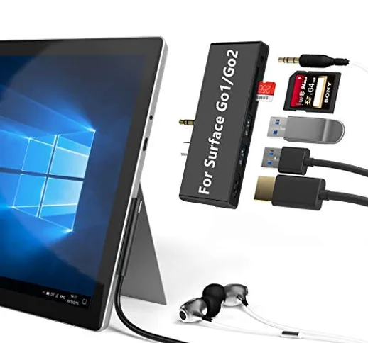 Surface Go Docking Station, Adattatore USB C HDMI per Surface Go, Cateck Hub Adattatore Do...