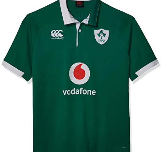 Canterbury of New Zealand Men's Ireland 19/20 Vapodri Home Sleeve Classic Rugby Jersey, Bo...