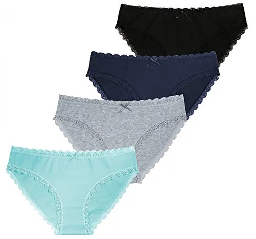 Fabio Farini Slip Bikini Pantys Bikini Donna Slip 4 & 6 Confezione Vari Colori e Taglie, 9...