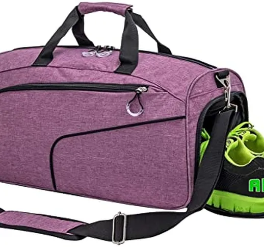 Borsa da palestra Borsa da viaggio con scomparto per scarpe e scomparto bagnato Borsa da f...