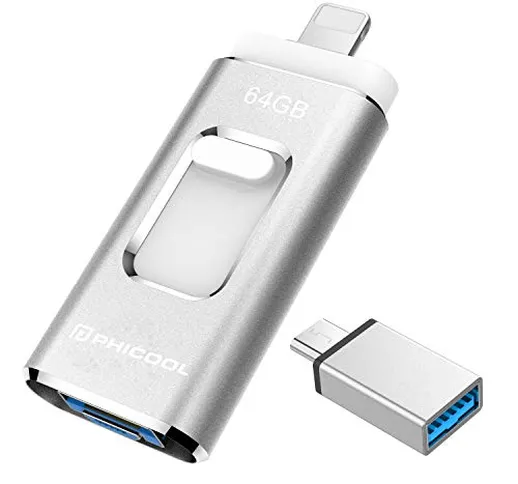 Chiavetta USB Flash Drive per iOS e Andriod,PHICOOL USB 3.0 Pendrive Chiavetta Memoria Dis...