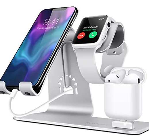 Bestand 3 in 1 Stand iWatch Apple, Dock per caricabatterie Airpods, Supporto tablet per de...