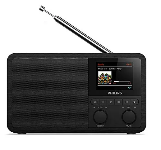 Philips Audio Radio Internet Dab+ Pr802/12 Radiosveglia Dab+ (Bluetooth, Dab+, Sleep Timer...