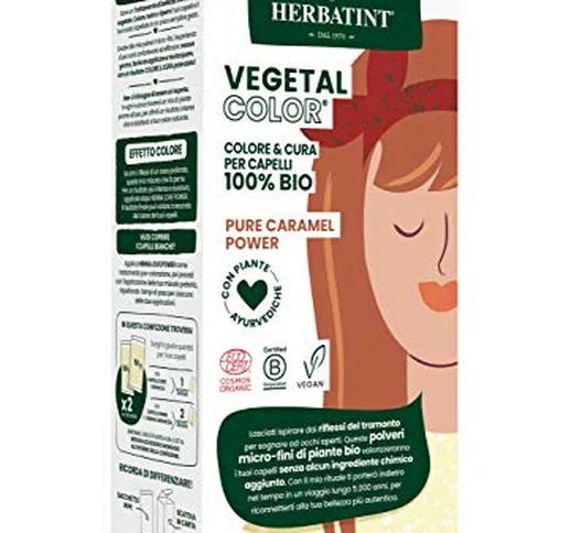 Herbatint Vegetal Color – Colorazione vegetale 100% naturale e bio PURE CARAMEL POWER – Ca...