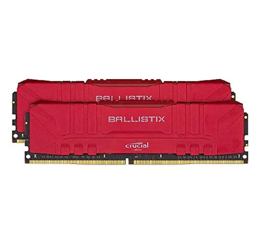 Crucial Ballistix BL2K8G30C15U4R 3000 MHz, DDR4, DRAM, Memoria Gaming Kit per Computer Fis...