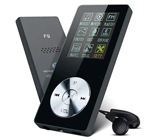 Lychee Lettore MP3 8GB Portatile HiFi Lossless Sound MP3 MP4 Player con Cuffie,Radio FM, S...