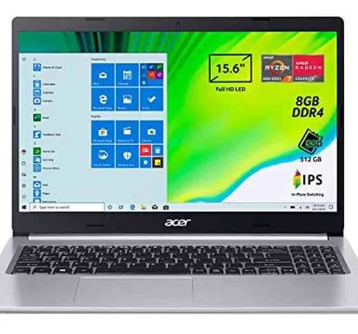 Acer Aspire 5 A515-44-R9CH Pc Portatile, Notebook con Processore AMD Ryzen 7 4700U, Ram 8...